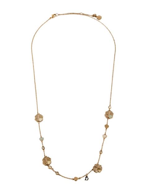 christian dior clover chain necklace.